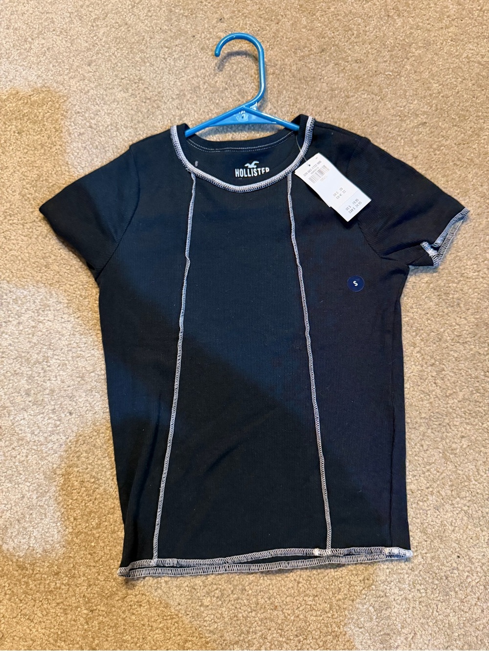 Black Ribbed Top Baby Tee Collection with Tag